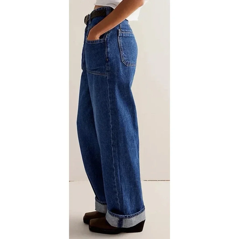 Free People X We The Free Palmer Cuffed Jeans Size 29 In Tunnel Vision NWOT